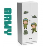 Dulap ARMY 2 usi - Camere Copii Premium MDF High Gloss -Tema Soldati Armata